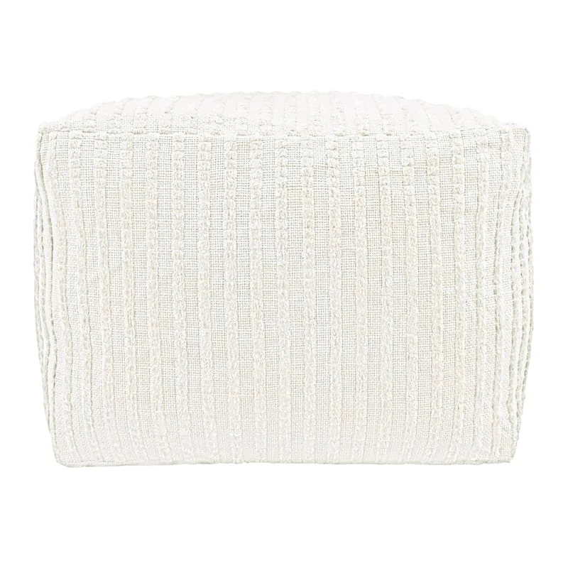 Bubble Dot Striped Pouf, Natural 2 Bubble Dot Striped Pouf, Natural