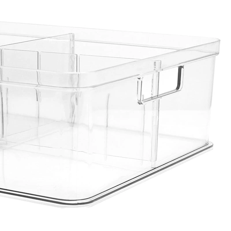 Clear Storage Bin With Divider, Extra Large 4 Clear Storage Bin With Divider, Extra Large - Image 2