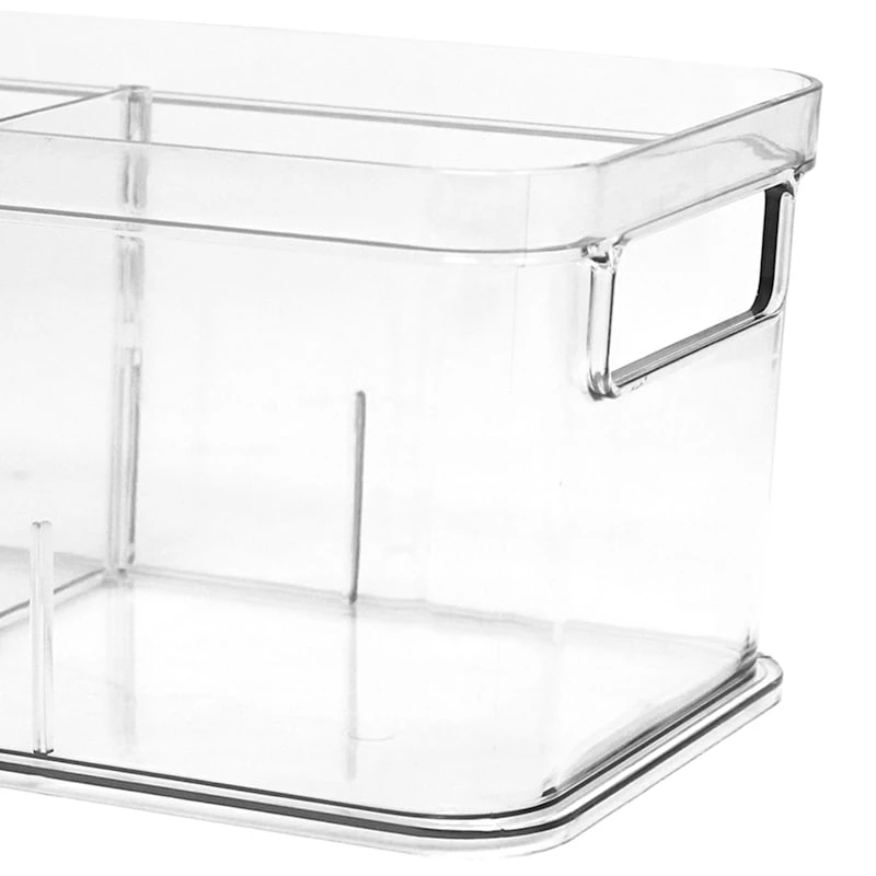 Clear Storage Bin With Divider, Small 4 Clear Storage Bin With Divider, Small - Image 2