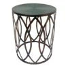 Copper Round Metal Side Table, Medium -Chic Furniture Store copper round metal side table medium