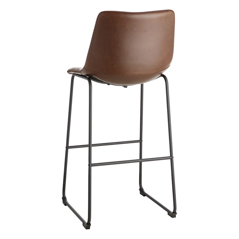 Crosby St Drake Espresso Brown Faux Leather Barstool 4 Crosby St Drake Espresso Brown Faux Leather Barstool - Image 2