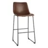 Crosby St Drake Espresso Brown Faux Leather Barstool -Chic Furniture Store crosby st drake espresso brown faux leather barstool