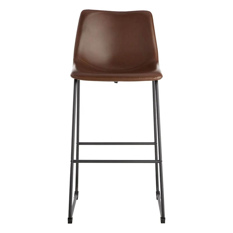 Crosby St Drake Espresso Brown Faux Leather Barstool 5 Crosby St Drake Espresso Brown Faux Leather Barstool - Image 3