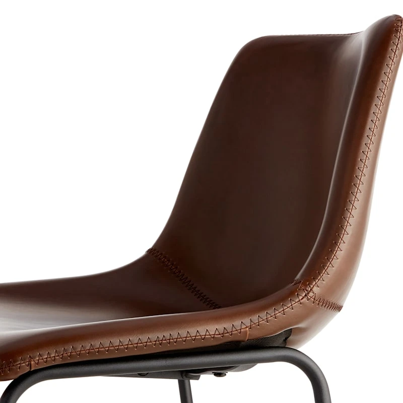 Crosby St Drake Espresso Brown Faux Leather Barstool 6 Crosby St Drake Espresso Brown Faux Leather Barstool - Image 4