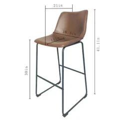 Crosby St Drake Espresso Brown Faux Leather Barstool 13 Crosby St Drake Espresso Brown Faux Leather Barstool -Chic Furniture Store crosby st drake espresso brown faux leather barstool 5