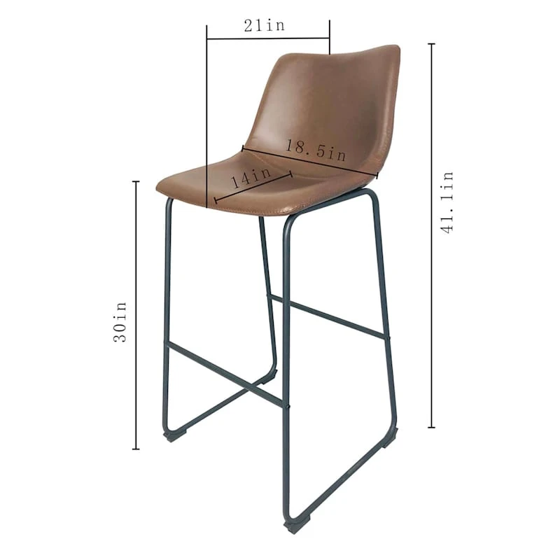 Crosby St Drake Espresso Brown Faux Leather Barstool 8 Crosby St Drake Espresso Brown Faux Leather Barstool - Image 6