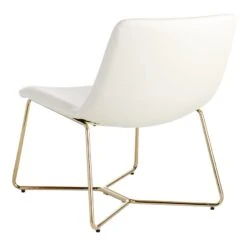 Crosby St Drake Faux Leather Lounge Chair, White -Chic Furniture Store crosby st drake faux leather lounge chair white 2