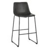 Crosby St Drake Modern Faux Leather Industrial Barstool, Dark Grey -Chic Furniture Store crosby st drake modern faux leather industrial barstool dark grey