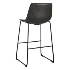 Crosby St Drake Modern Faux Leather Industrial Barstool, Dark Grey -Chic Furniture Store crosby st drake modern faux leather industrial barstool dark grey 2