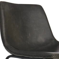 Crosby St Drake Modern Faux Leather Industrial Barstool, Dark Grey -Chic Furniture Store crosby st drake modern faux leather industrial barstool dark grey 4