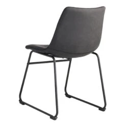 Crosby St Drake Modern Industrial Faux Leather Dining Chair, Grey -Chic Furniture Store crosby st drake modern industrial faux leather dining chair grey 2