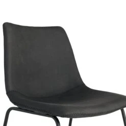 Crosby St Drake Modern Industrial Faux Leather Dining Chair, Grey -Chic Furniture Store crosby st drake modern industrial faux leather dining chair grey 4