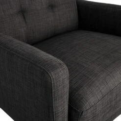 Crosby St Hadley Tufted Back Accent Chair, Charcoal Grey -Chic Furniture Store crosby st hadley tufted back accent chair charcoal grey 3