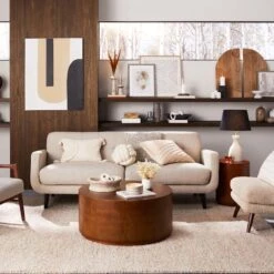 Crosby St Hadley Tufted Back Sofa, Taupe -Chic Furniture Store crosby st hadley tufted back sofa taupe 3