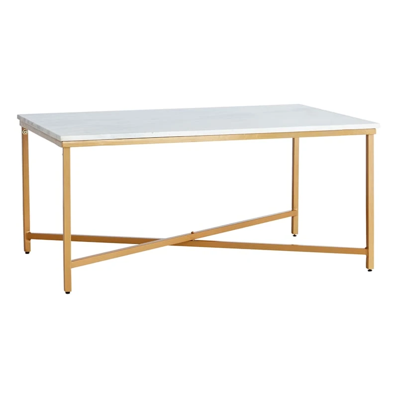Crosby St Isabella Gold Coffee Table With Marble Top 3 Crosby St Isabella Gold Coffee Table With Marble Top