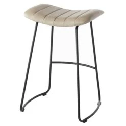 Crosby St Jude Grey Backless Barstool, 30" -Chic Furniture Store crosby st jude grey backless barstool 30 2