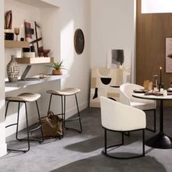 Crosby St Jude Grey Backless Barstool, 30" -Chic Furniture Store crosby st jude grey backless barstool 30 4