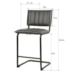 Crosby St Luka Faux Leather Counter Stool, Grey -Chic Furniture Store crosby st luka faux leather counter stool grey 3
