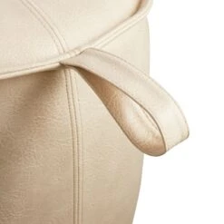 Crosby St Rowan Cream Faux Leather Ottoman -Chic Furniture Store crosby st rowan cream faux leather ottoman 2