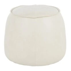 Crosby St Rowan Cream Faux Leather Ottoman -Chic Furniture Store crosby st rowan cream faux leather ottoman 4