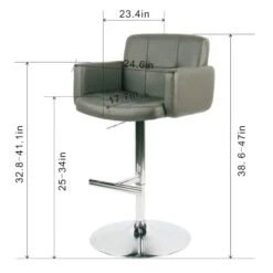 Crosby St Stout Adjustable Faux Leather Barstool, Grey 13 Crosby St Stout Adjustable Faux Leather Barstool, Grey -Chic Furniture Store crosby st stout adjustable faux leather barstool grey 5