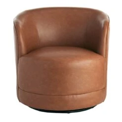 Crosby St Swivel Faux Leather Tub Chair -Chic Furniture Store crosby st swivel faux leather tub chair 2