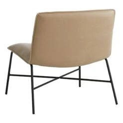 Crosby St Zoey Faux Leather Accent Chair, Light Grey -Chic Furniture Store crosby st zoey faux leather accent chair light grey 2