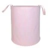 Damask Printed Round Canvas Laundry Hamper, Pink -Chic Furniture Store damask printed round canvas laundry hamper pink