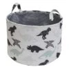 Dinosaur Print Round Storage Bin, Medium -Chic Furniture Store dinosaur print round storage bin medium