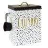 Doreen White & Black Metal Laundry Canister, Medium -Chic Furniture Store doreen white black metal laundry canister medium