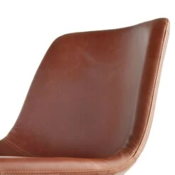 Drake Cognac Faux Leather Modern Industrial Barstool, 30" -Chic Furniture Store drake cognac faux leather modern industrial barstool 30 4