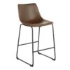 Drake Espresso Faux Leather Modern Industrial Barstool, 30" 1 Drake Espresso Faux Leather Modern Industrial Barstool, 30" -Chic Furniture Store drake espresso faux leather modern industrial barstool 30