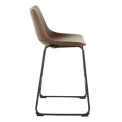 Drake Espresso Faux Leather Modern Industrial Barstool, 30" -Chic Furniture Store drake espresso faux leather modern industrial barstool 30 2