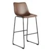 Drake Modern Faux Leather Industrial Barstool, Espresso -Chic Furniture Store drake modern faux leather industrial barstool espresso