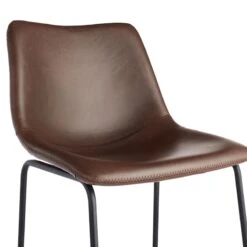 Drake Modern Faux Leather Industrial Barstool, Espresso -Chic Furniture Store drake modern faux leather industrial barstool espresso 4