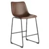 Drake Modern Faux Leather Industrial Counter Stool, Espresso -Chic Furniture Store drake modern faux leather industrial counter stool espresso