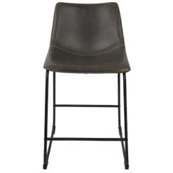Drake Modern Industrial Faux Leather Counter Stool, Dark Grey 11 Drake Modern Industrial Faux Leather Counter Stool, Dark Grey -Chic Furniture Store drake modern industrial faux leather counter stool dark grey 3