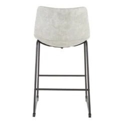 Drake Modern Industrial Faux Leather Counter Stool, Light Grey -Chic Furniture Store drake modern industrial faux leather counter stool light grey 4
