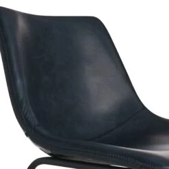 Drake Navy Blue Faux Leather Barstool -Chic Furniture Store drake navy blue faux leather barstool 3