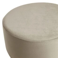 Emmy Grey Velvet Round Wood Leg Ottoman 9 Emmy Grey Velvet Round Wood Leg Ottoman -Chic Furniture Store emmy grey velvet round wood leg ottoman 2