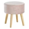 Emmy Rose Velvet Round Wooden Leg Ottoman 1 Emmy Rose Velvet Round Wooden Leg Ottoman -Chic Furniture Store emmy rose velvet round wooden leg ottoman