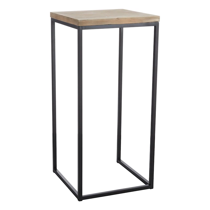 Fiona Wood Top Plant Stand With Metal Base, Large 3 Fiona Wood Top Plant Stand With Metal Base, Large