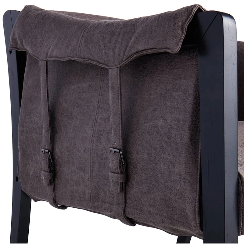 Found & Fable Axl Grey Faux Leather Armchair 6 Found & Fable Axl Grey Faux Leather Armchair - Image 4