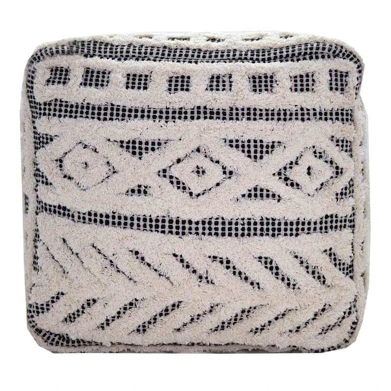 Found & Fable Kai Diamond Tufted Pouf, 16" 7 Found & Fable Kai Diamond Tufted Pouf, 16" - Image 5