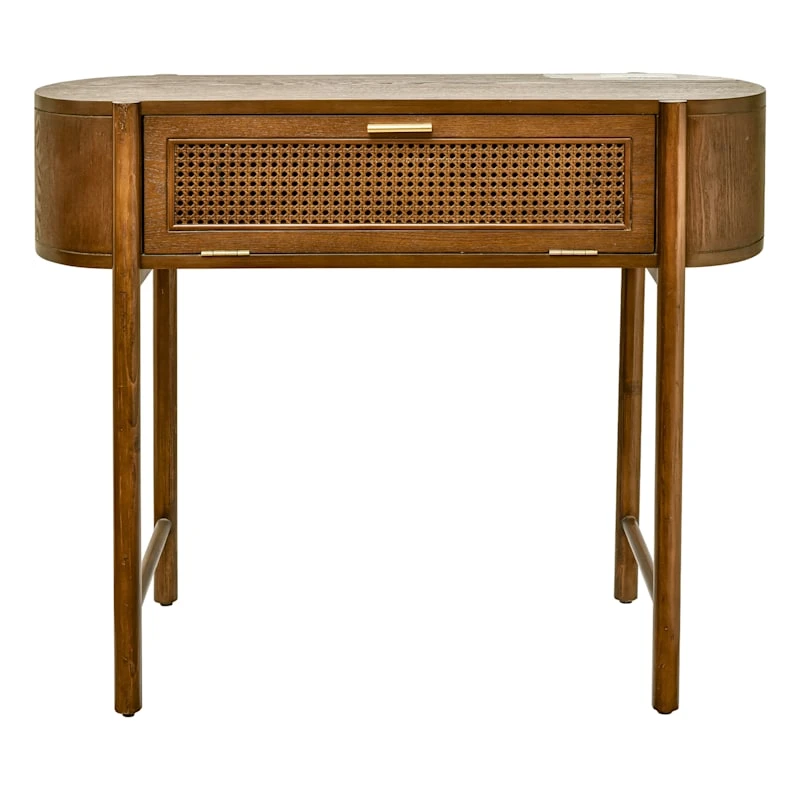 Found & Fable Reston Round Corner Wooden Console Table 4 Found & Fable Reston Round Corner Wooden Console Table - Image 2