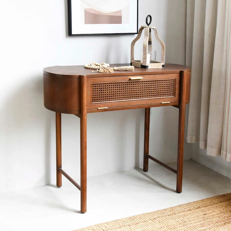 Found & Fable Reston Round Corner Wooden Console Table 9 Found & Fable Reston Round Corner Wooden Console Table - Image 7