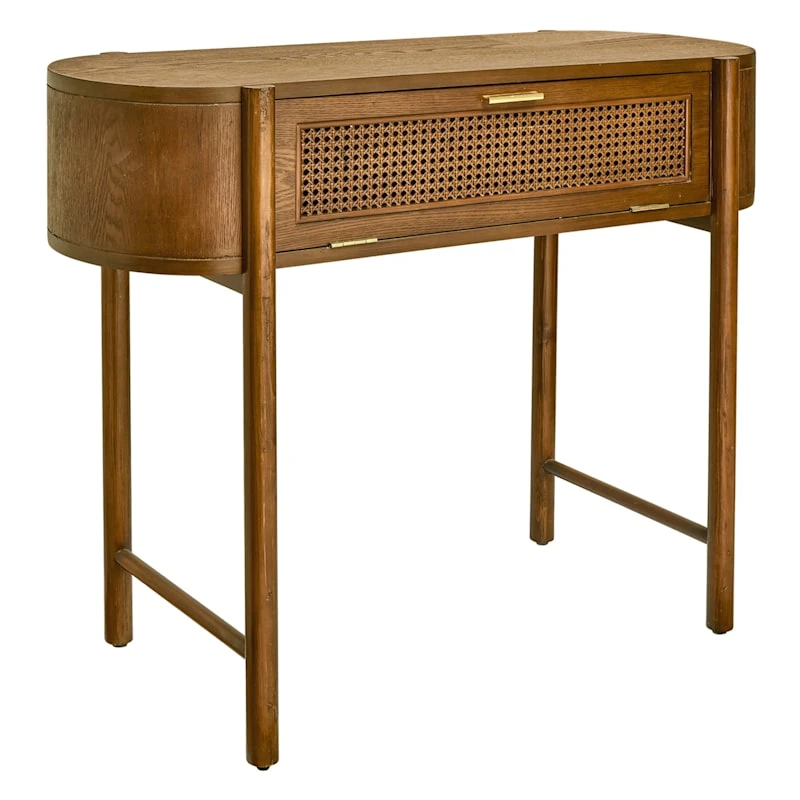 Found & Fable Reston Round Corner Wooden Console Table 3 Found & Fable Reston Round Corner Wooden Console Table