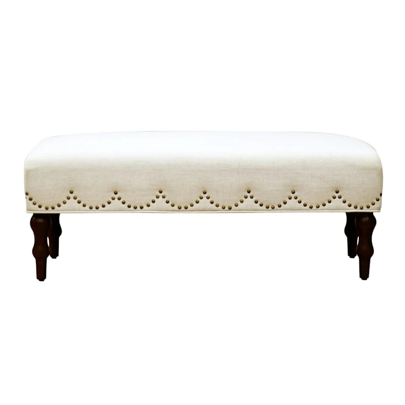 Grace Mitchell Ellery Bench With Scalloped Nailheads 4 Grace Mitchell Ellery Bench With Scalloped Nailheads - Image 2