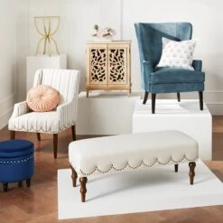 Grace Mitchell Ellery Bench With Scalloped Nailheads 9 Grace Mitchell Ellery Bench With Scalloped Nailheads -Chic Furniture Store grace mitchell ellery bench with scalloped nailheads 3