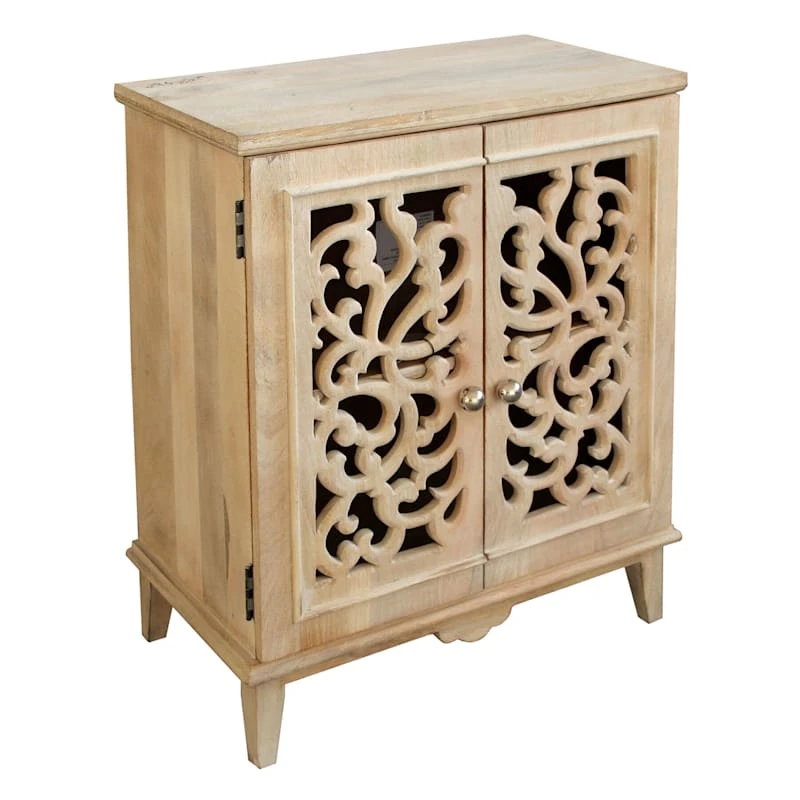 Grace Mitchell Natural Carved 2-Door Cabinet 3 Grace Mitchell Natural Carved 2-Door Cabinet